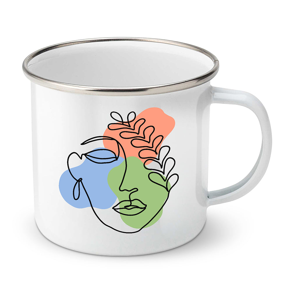 Smaltovaný plecháček motiv Žena