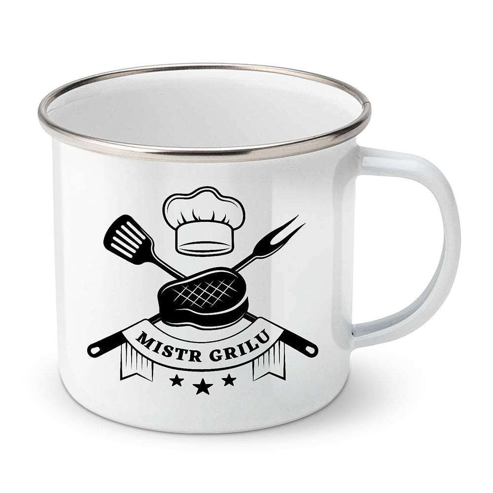 Smaltovaný plecháček motiv Mistr grilu