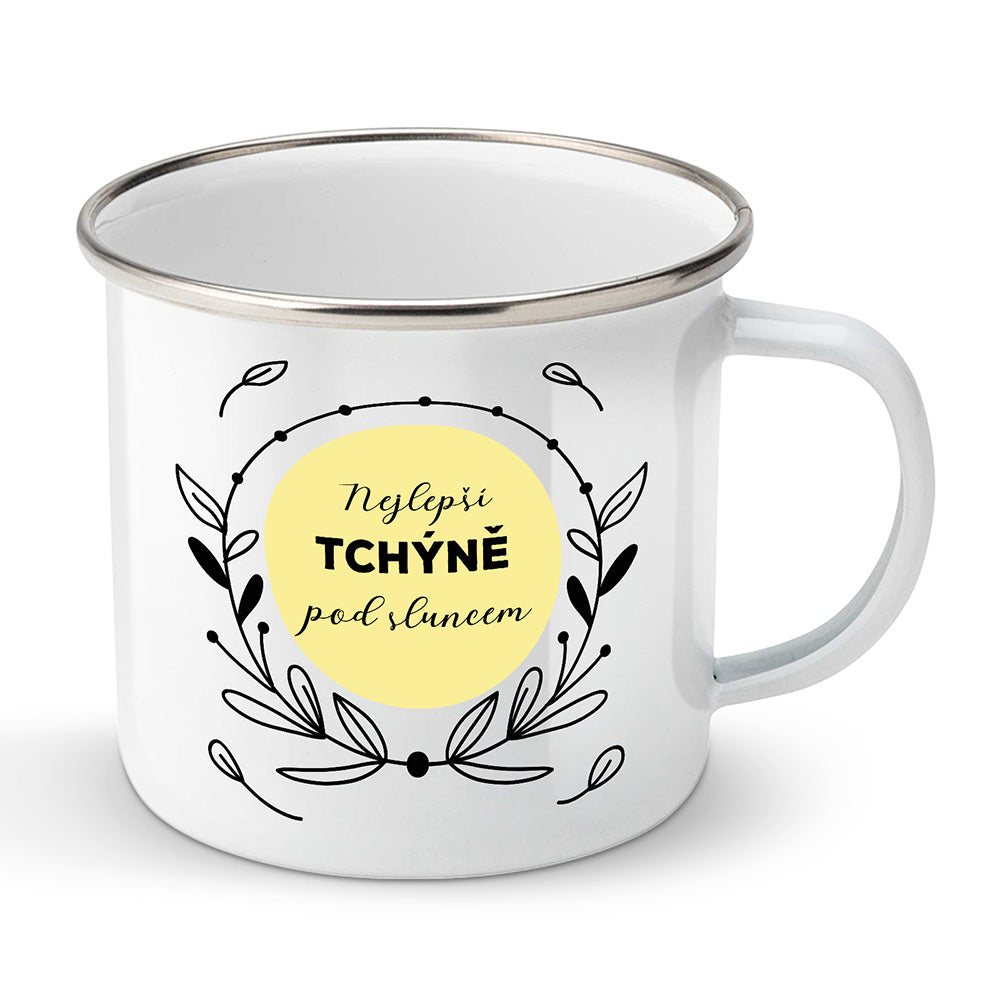 Smaltovaný plecháček motiv Nejlepší tchýně pod sluncem