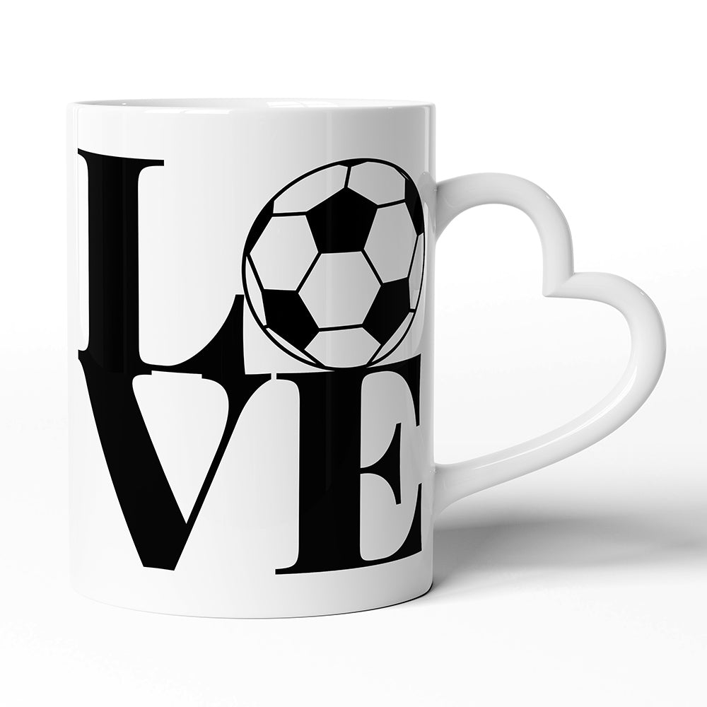 Keramický hrníček s uchem ve tvaru srdce motiv Fotbal