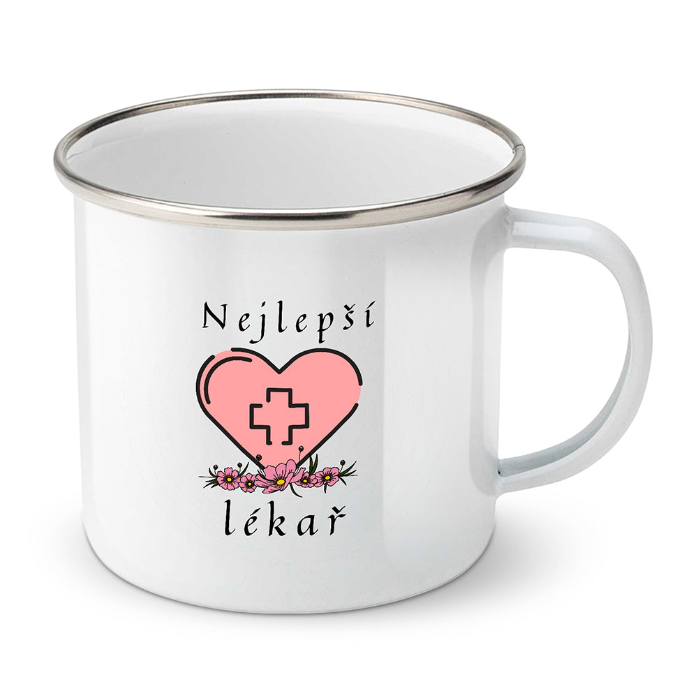 Smaltovaný plecháček motiv Nejlepší lékař