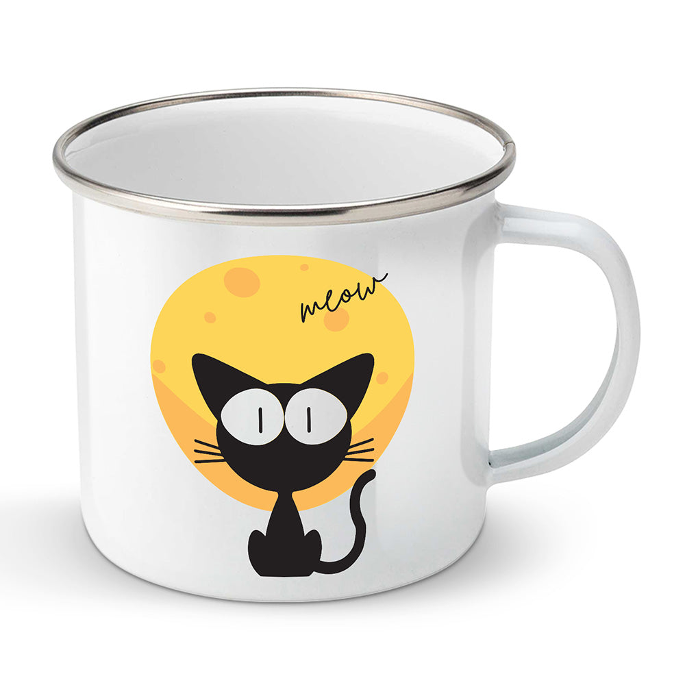 Smaltovaný plecháček motiv Kočka