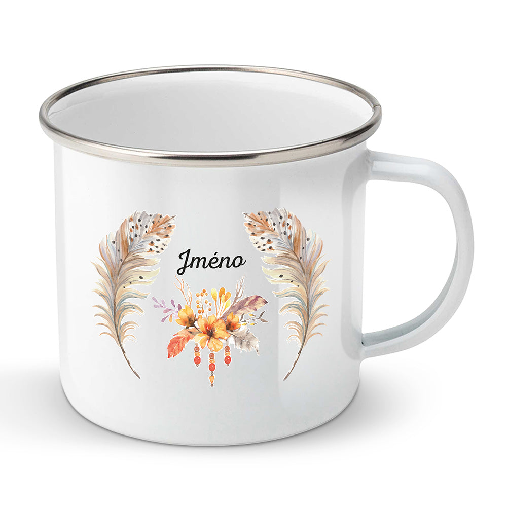 Smaltovaný plecháček motiv Boho styl