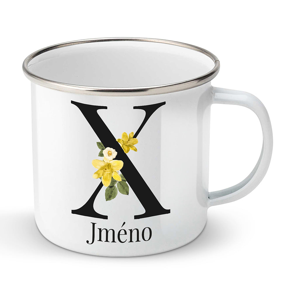 Smaltovaný plecháček motiv Se jménem X…