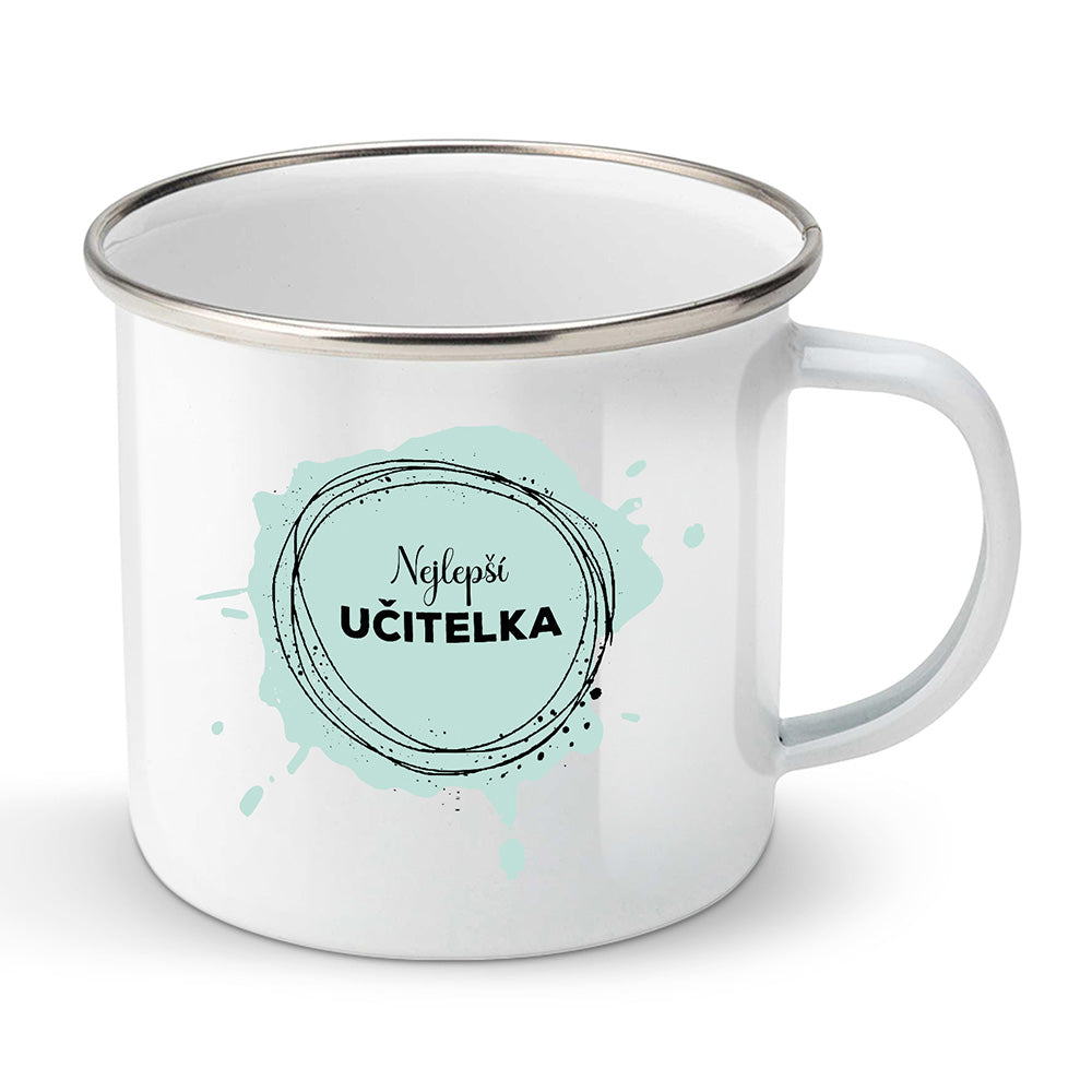 Smaltovaný plecháček motiv Nejlepší učitelka