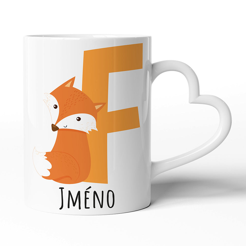 Keramický hrníček s uchem ve tvaru srdce motiv Se jménem F…