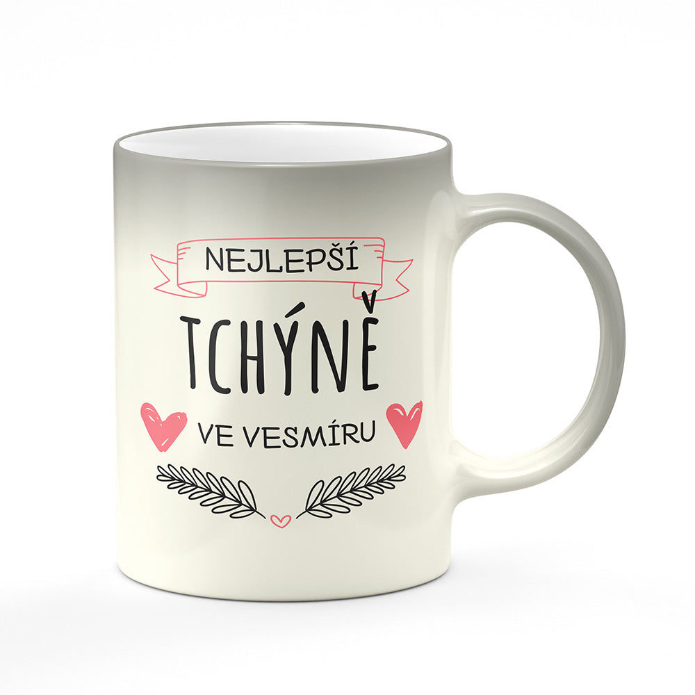 Magický svlékací hrnek motiv Nejlepší tchýně ve vesmíru