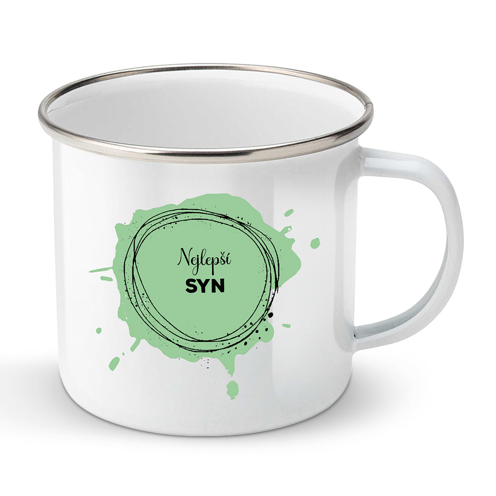 Smaltovaný plecháček motiv Nejlepší syn