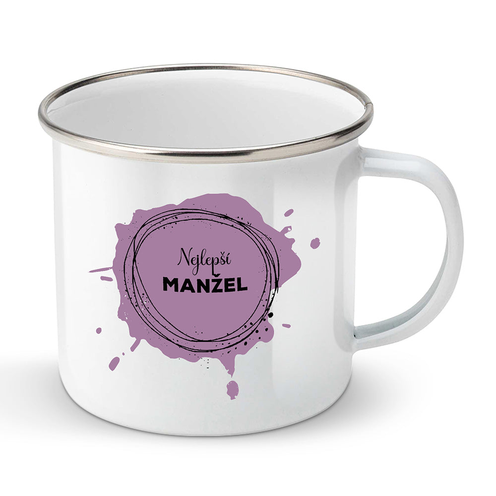 Smaltovaný plecháček motiv Nejlepší manžel