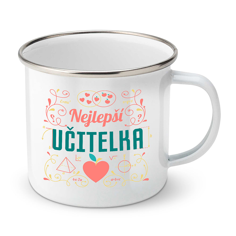 Smaltovaný plecháček motiv Nejlepší učitelka