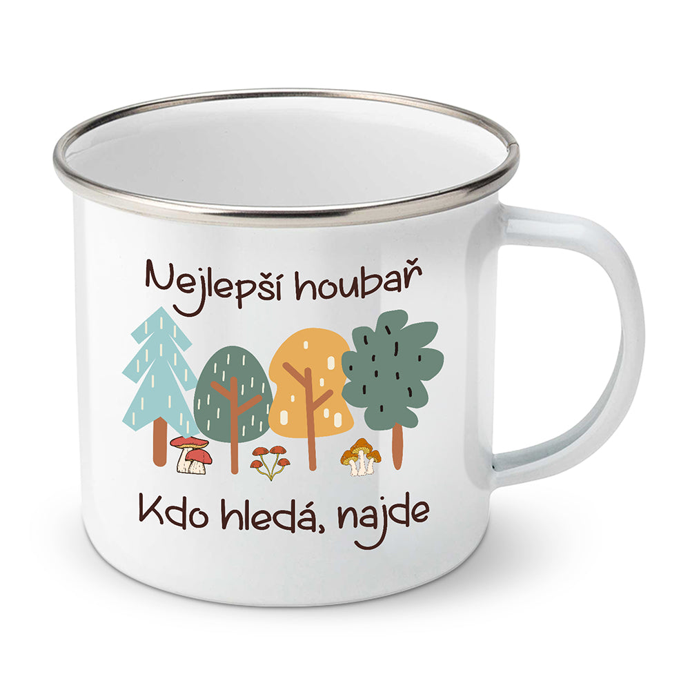 Smaltovaný plecháček motiv Nejlepší houbař