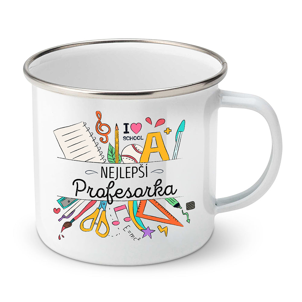Smaltovaný plecháček motiv Nejlepší profesorka