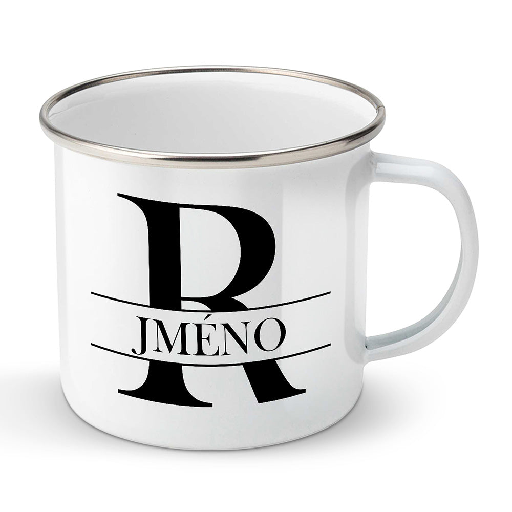 Smaltovaný plecháček motiv Se jménem R...