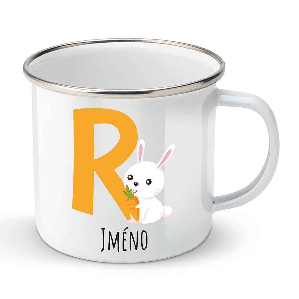 Smaltovaný plecháček motiv Se jménem R...