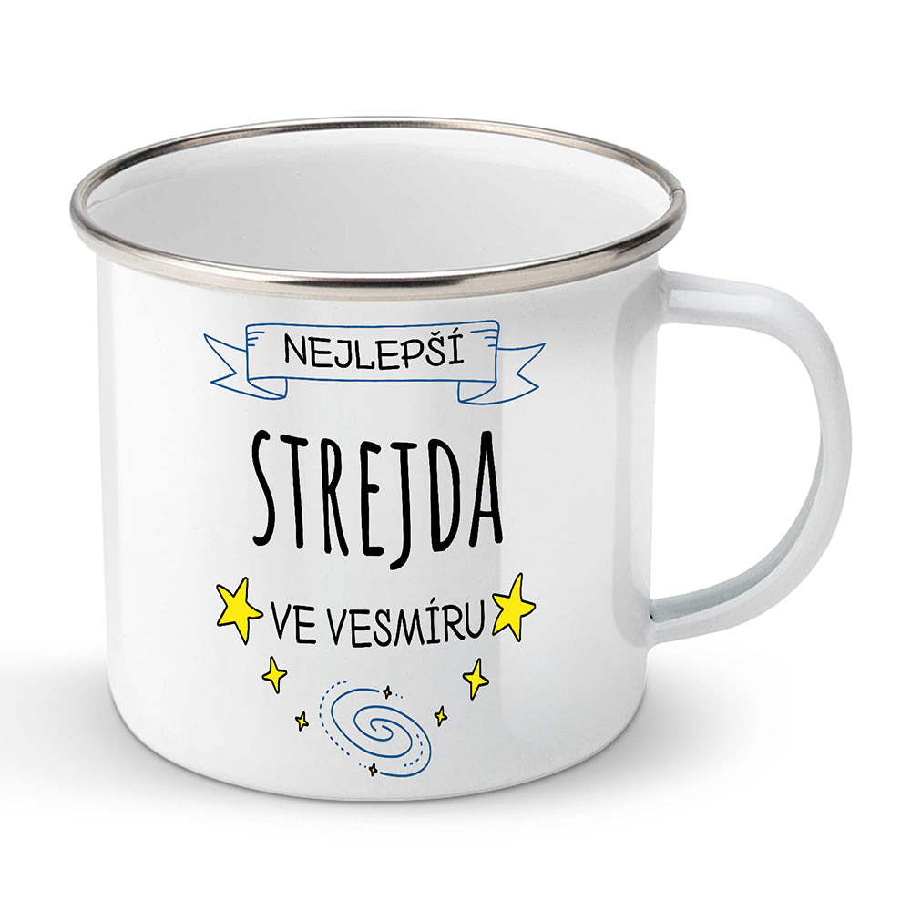 Smaltovaný plecháček motiv Nejlepší strejda ve vesmíru