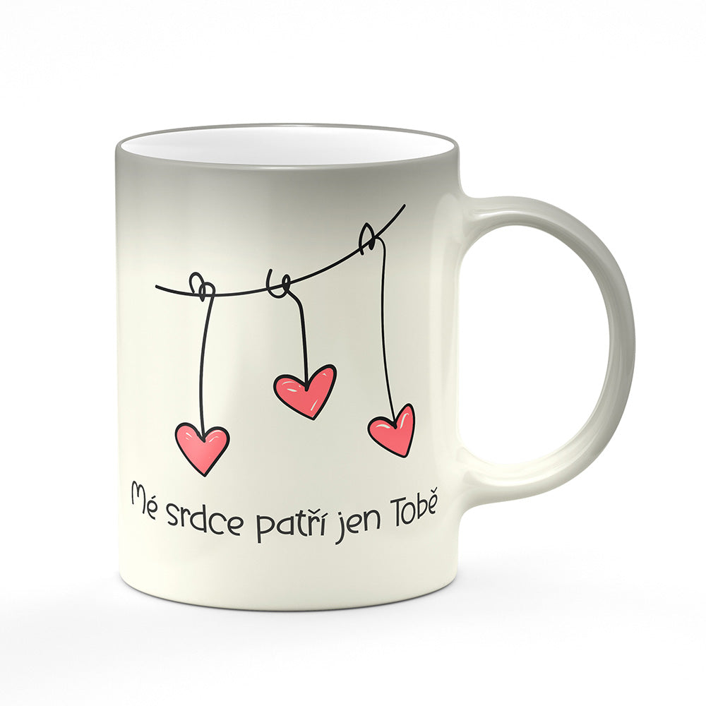 Magický svlékací hrnek motiv Mé srdce patří jen Tobě