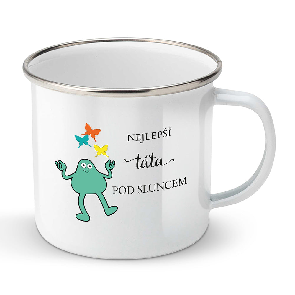 Smaltovaný plecháček motiv Nejlepší táta pod sluncem