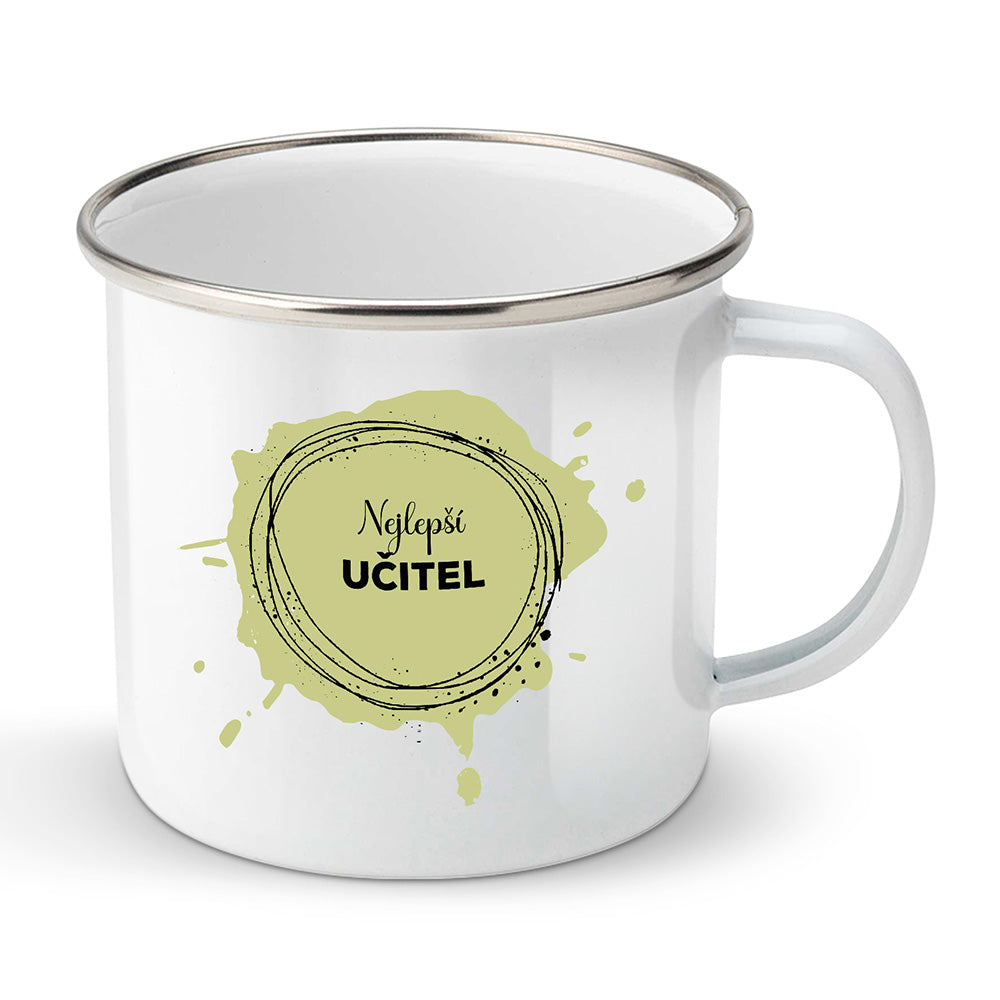 Smaltovaný plecháček motiv Nejlepší učitel