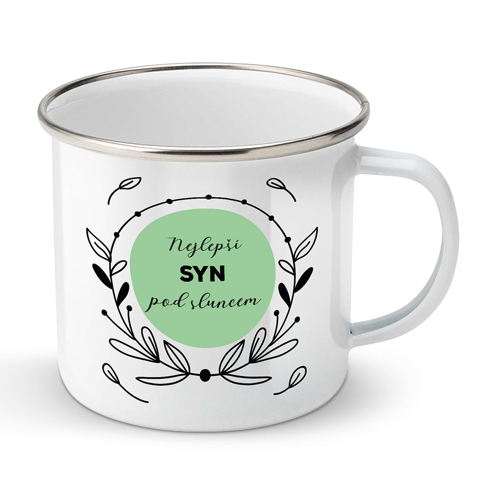 Smaltovaný plecháček motiv Nejlepší syn pod sluncem