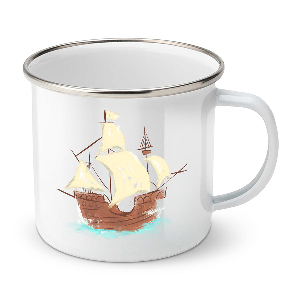 Smaltovaný plecháček motiv Koráb