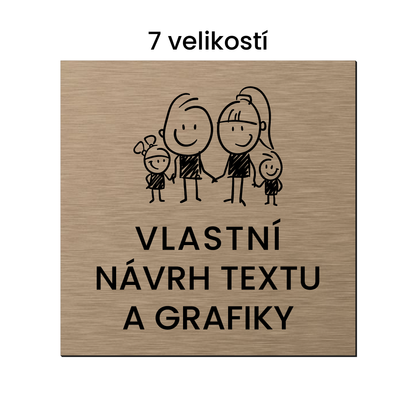 gravírovaná cedule k označení sídla, kanceláře, provozovny, prodejny, podlaží apod. dvouvrstvý plast povrch kovový bronzový