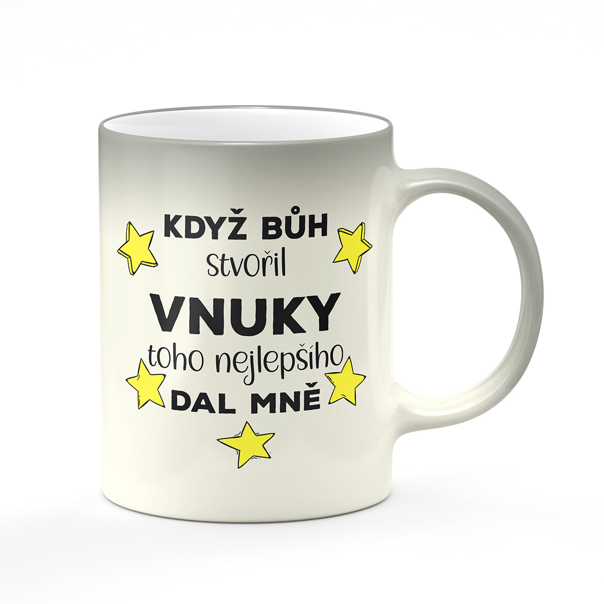 Magický svlékací hrnek motiv Když bůh stvořil vnuky