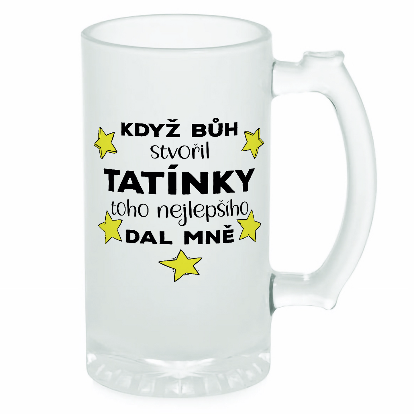 matná sklenice na pivo objem 470 ml s vlastním návrhem potisku v konfigurátoru možnost nahrát fotku a vlastní text