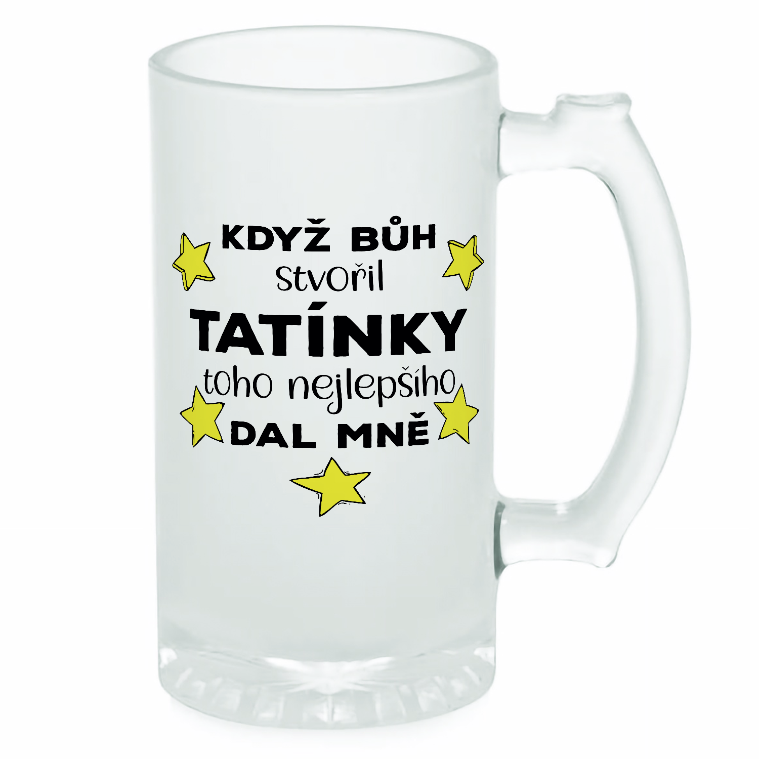matná sklenice na pivo objem 470 ml s vlastním návrhem potisku v konfigurátoru možnost nahrát fotku a vlastní text
