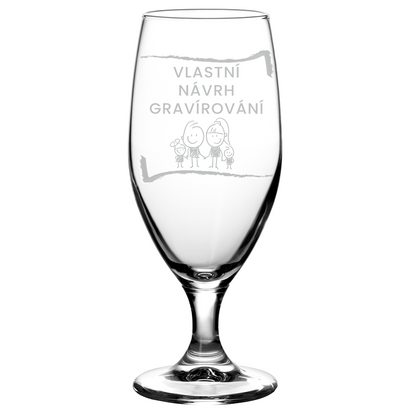 Sklenice na pivo s vlastním návrhem