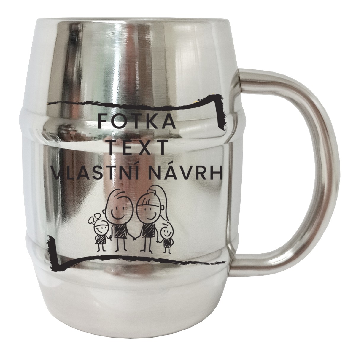 Nerezový chladící krýgl s dvojitou stěnou ve tvaru soudku