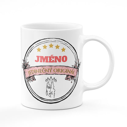 Keramický hrnek bílý motiv Jedinečný originál - ONA