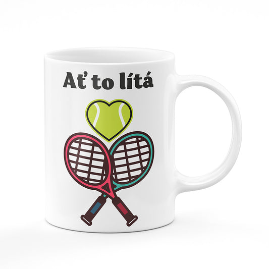 Keramický hrnek bílý motiv Tenis