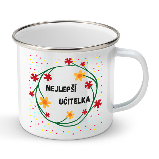 Smaltovaný plecháček motiv Nejlepší učitelka