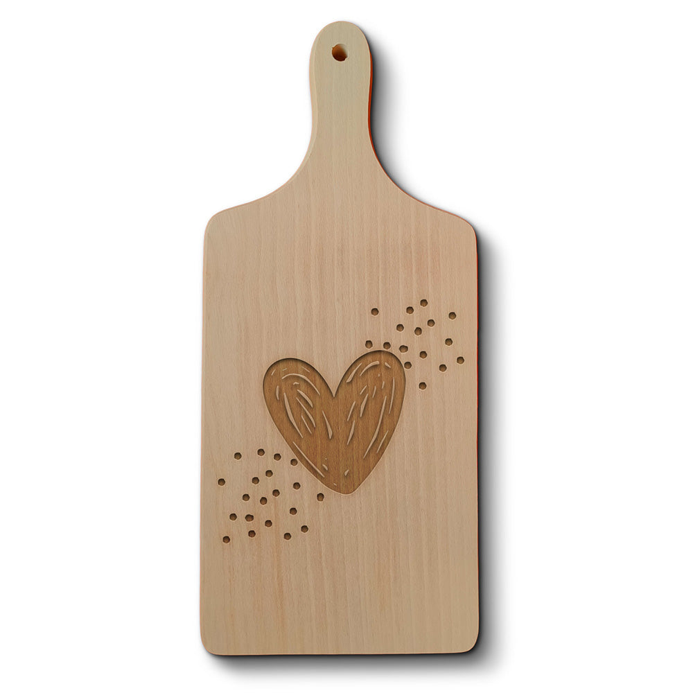Dřevěné kuchyňské prkénko s gravírovaným motivem Srdce
