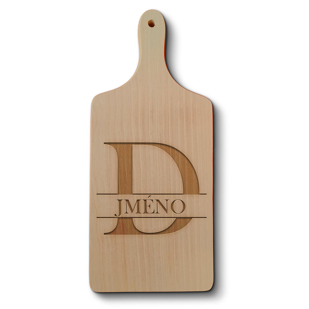 Dřevěné kuchyňské prkénko s gravírovaným motivem Se jménem D…
