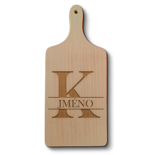 Dřevěné kuchyňské prkénko s gravírovaným motivem Se jménem K…