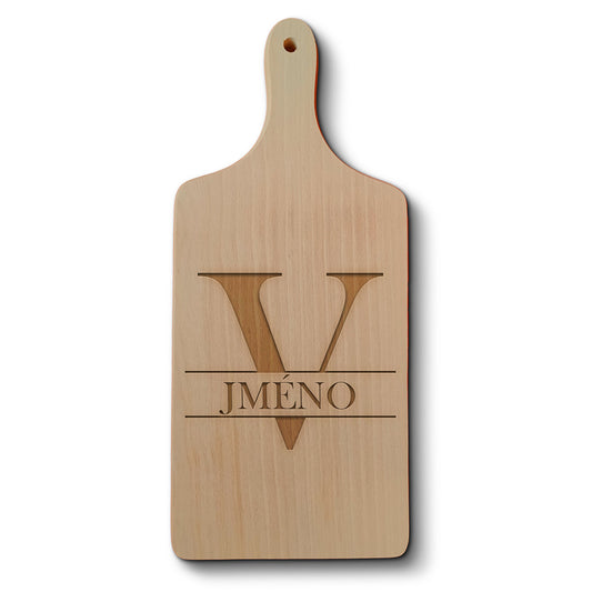 Dřevěné kuchyňské prkénko s gravírovaným motivem Se jménem V…