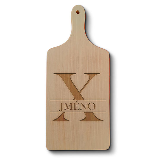 Dřevěné kuchyňské prkénko s gravírovaným motivem Se jménem X…