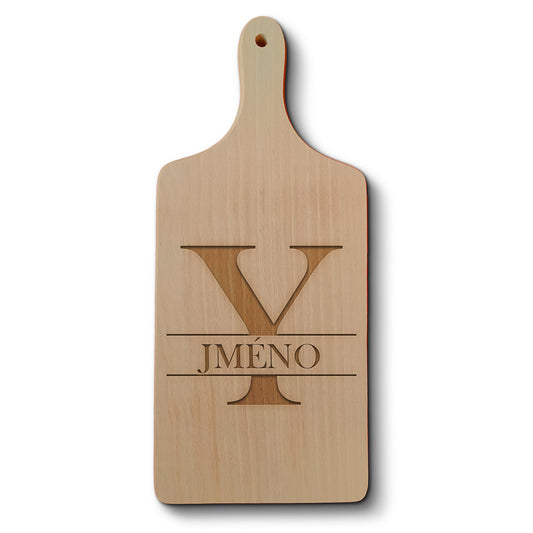 Dřevěné kuchyňské prkénko s gravírovaným motivem Se jménem Y…