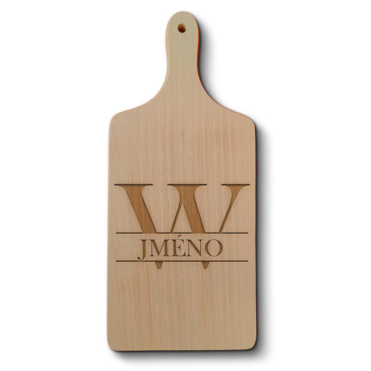 Dřevěné kuchyňské prkénko s gravírovaným motivem Se jménem W…