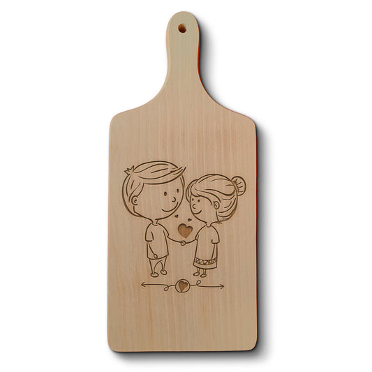 Dřevěné kuchyňské prkénko s gravírovaným motivem Láska