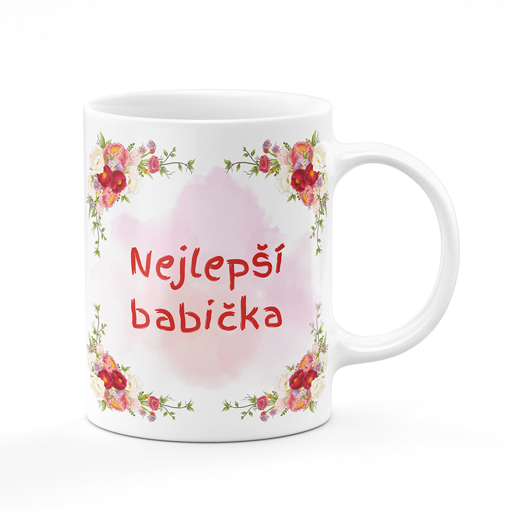 Keramický hrnek bílý motiv Nejlepší babička