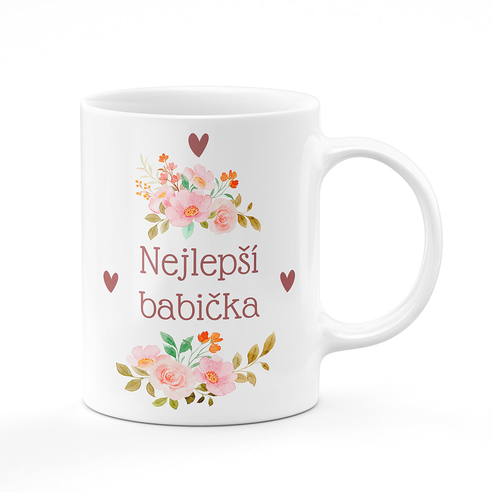 Keramický hrnek bílý motiv Nejlepší babička