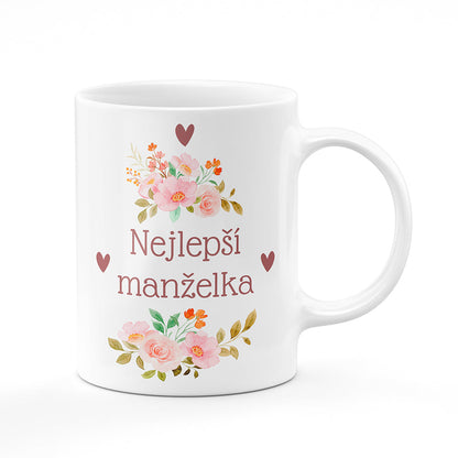 Keramický hrnek bílý motiv Nejlepší manželka