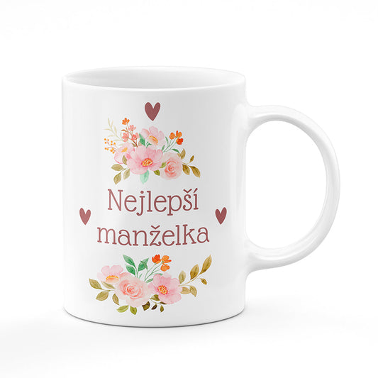 Keramický hrnek bílý motiv Nejlepší manželka