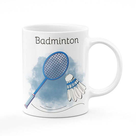 Keramický hrnek bílý motiv Badminton