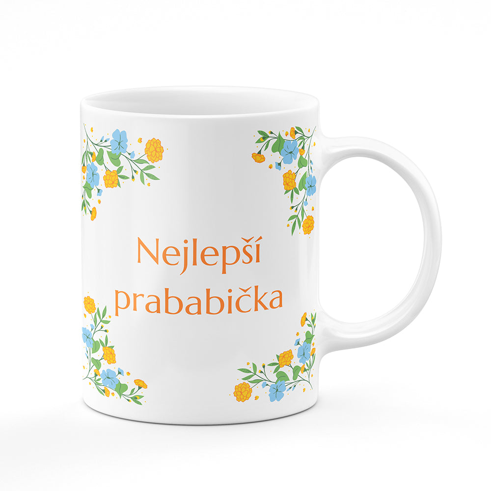 Keramický hrnek bílý motiv Nejlepší prababička