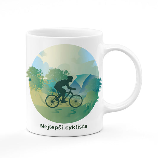 Keramický hrnek bílý motiv Nejlepší cyklista