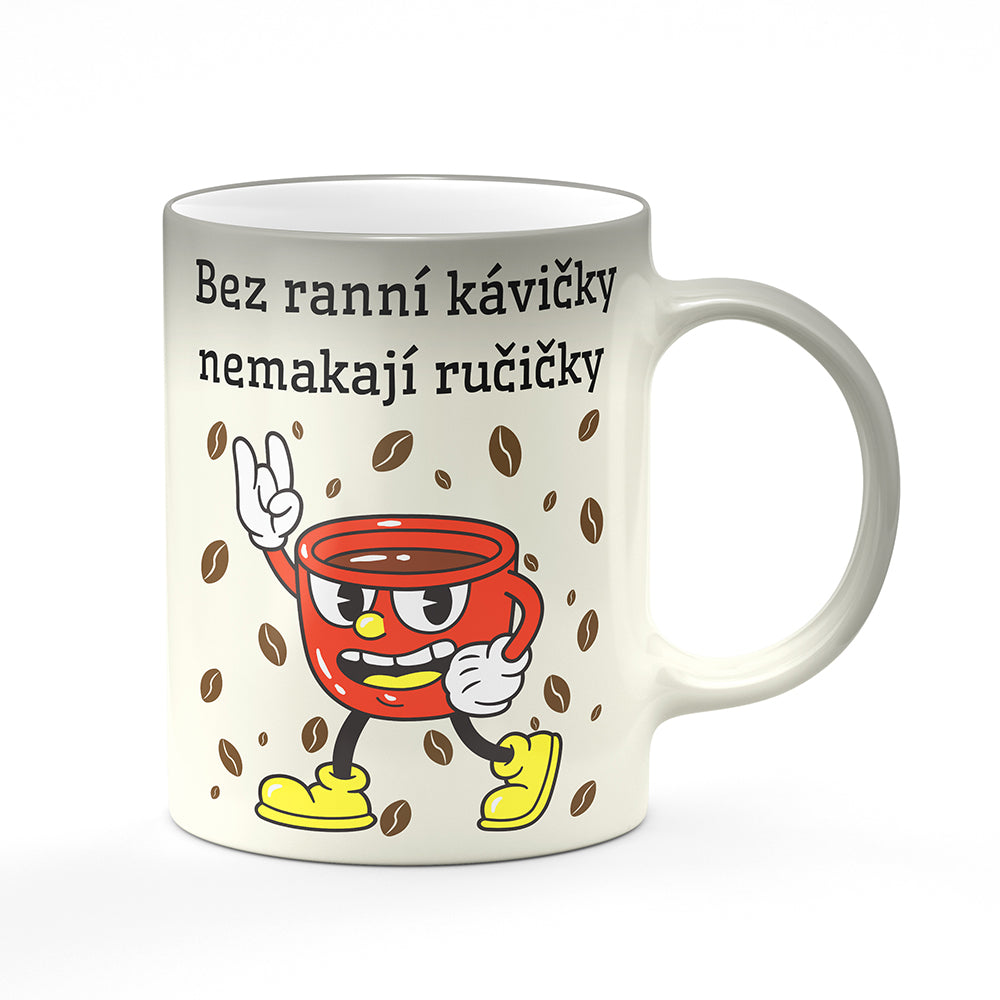 Magický svlékací hrnek motiv Bez ranní kávičky...