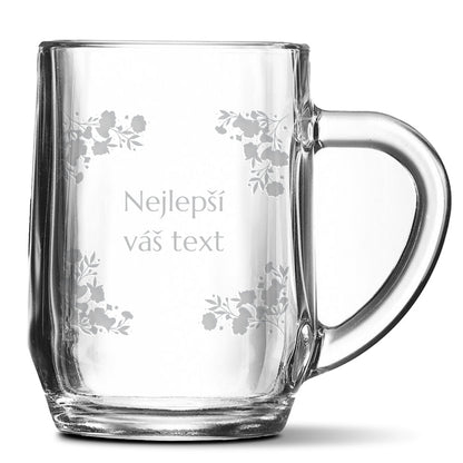 Skleněný půllitr - Květinový motiv - Nejlepší  - Svatební ...